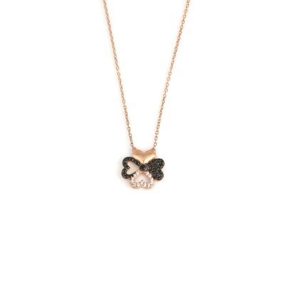 925 Sterling Silver Hearts Clover Necklace - 4