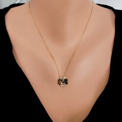 925 Sterling Silver Hearts Clover Necklace - 6