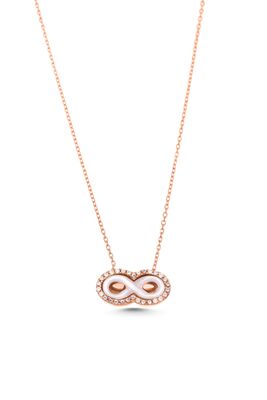 925 Sterling Silver Infinity Necklace with Mother of Pearl - 5