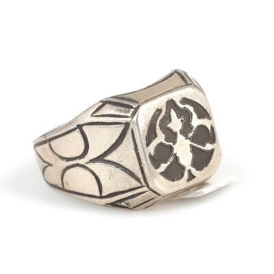 925 Sterling Silver Patterned Ring - 2