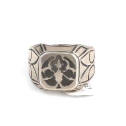 925 Sterling Silver Patterned Ring - 3