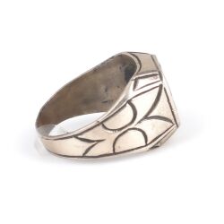 925 Sterling Silver Patterned Ring - 4