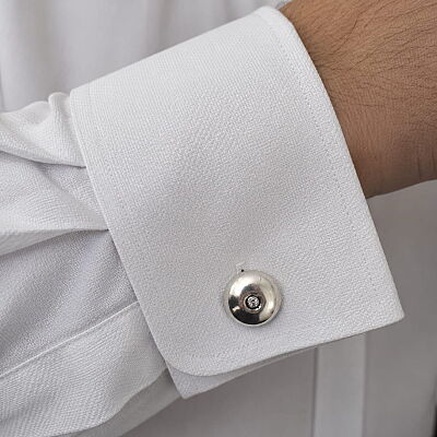 925 Sterling Silver Press Cufflink - 1