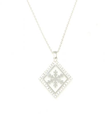 925 Sterling Silver Snowflake Necklace - 3