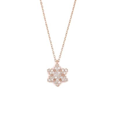 925 Sterling Silver Snowflake Necklace - 5
