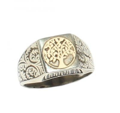 925 Sterling Silver Three of Life Design Men Ring - 1