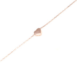 925 Sterling Silver Tiny Heart Bracelet, White Gold Plated - 8