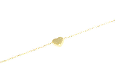 925 Sterling Silver Tiny Heart Bracelet, White Gold Plated - 10