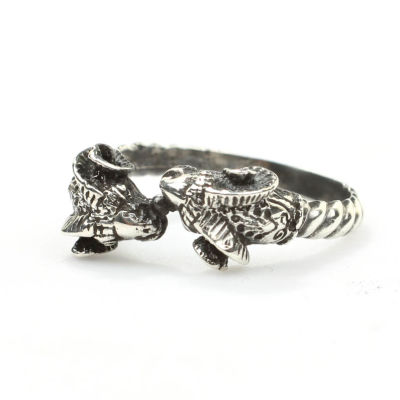 925 Sterling Silver Tiny Ram's Head Ring - 8