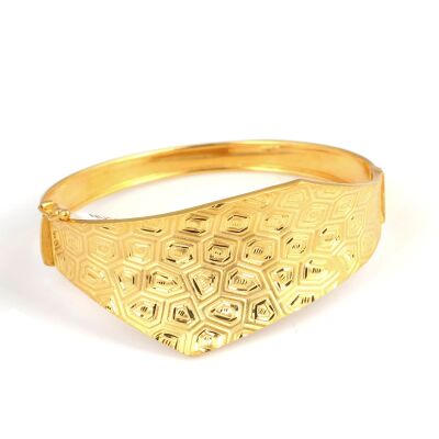 22 K Gold İç Bükey Patterned Astar Bangle
