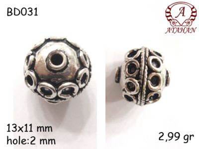 Gümüş Top, Boncuk - BD031 - 1