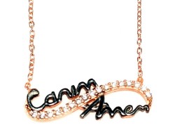 Dear Mommy Eternity Necklace Pink Color - White Stone - 9