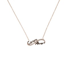Dear Mommy Eternity Necklace Pink Color - White Stone - 7