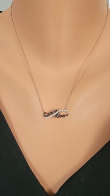 Dear Mommy Eternity Necklace Pink Color - White Stone - 5