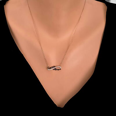 Dear Mommy Eternity Necklace Pink Color - White Stone - 1