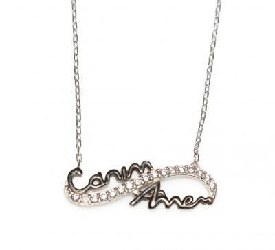 Dear Mommy Eternity Necklace White Color - White Stone - 4