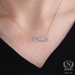Dear Mommy Eternity Necklace White Color - White Stone - 3