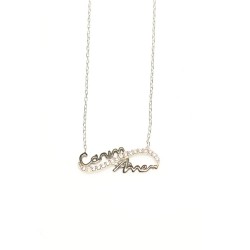 Dear Mommy Eternity Necklace White Color - White Stone - 5