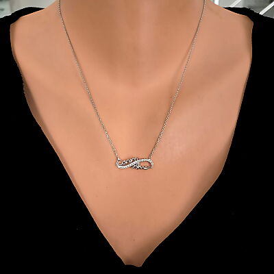 Dear Mommy Eternity Necklace White Color - White Stone - 1