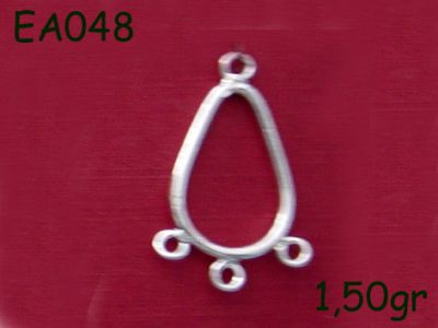 Gümüş Küpe Malzemesi - EA048 - 1