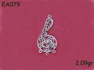 Gümüş Küpe Malzemesi - EA079 - 1