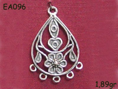 Gümüş Küpe Malzemesi - EA096 - 1