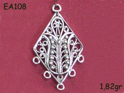 Gümüş Küpe Malzemesi - EA108 - 1