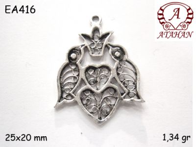 Gümüş Küpe Malzemesi - EA416 - 1