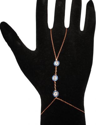 Evil Eye Hand Anklet Shahmaran - Rose- 925 - 1