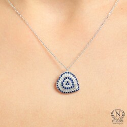 Evil Eye Heart Necklace, Rose Gold Plated - 7