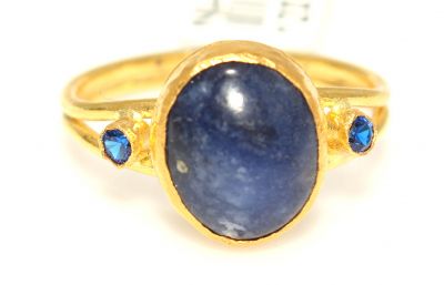24 K Gold Lapis Stone-set Ring