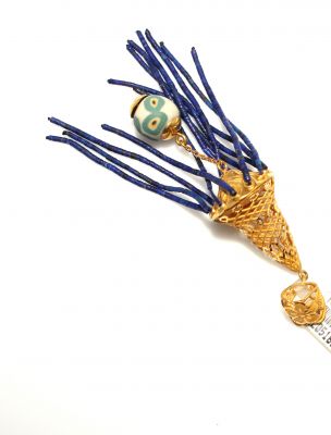 lapis tassel pendant - 6