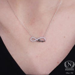 Mommy Eternity Necklace White Color - White Stones - 5