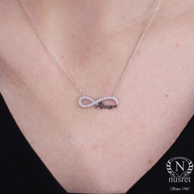 Mommy Eternity Necklace White Color - White Stones - 5