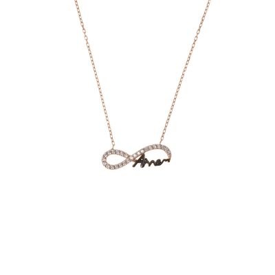 Mommy Eternity Necklace White Color - White Stones - 9
