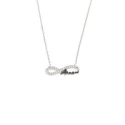 Mommy Eternity Necklace White Color - White Stones - 2
