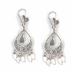 Dangle Filigree Earrings 925 sterling silver - Nusrettaki (1)