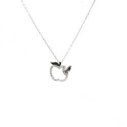 Sterling Silver Apple with Leaves Necklace - 6