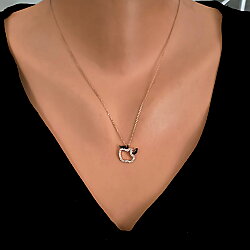 Sterling Silver Apple with Leaves Necklace - 4