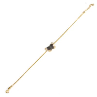 Sterling Silver Black Butterfly Bracelet, Gold Vermeil - 3