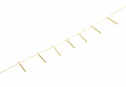 Sterling Silver Fringe Bars Bracelet, Gold Plated - 5
