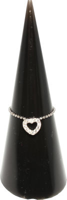 Sterling Silver Heart Design Midi Ring - 4