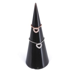 Sterling Silver Heart Design Midi Ring - 6