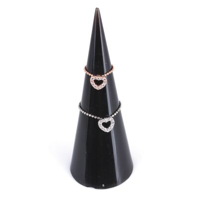 Sterling Silver Heart Design Midi Ring - 6