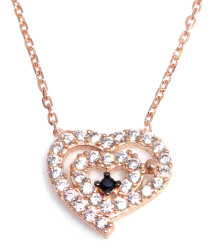 Sterling Silver Nested Heart Necklace - 9