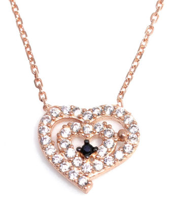 Sterling Silver Nested Heart Necklace - 9