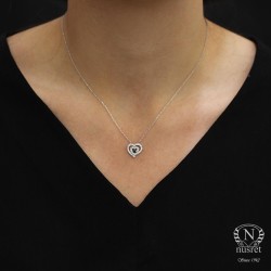 Sterling Silver Nested Heart Necklace - 6