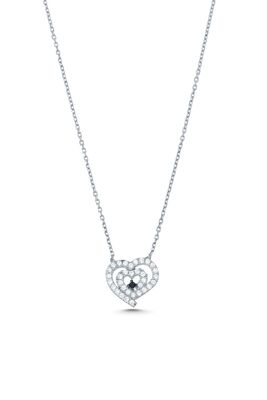 Sterling Silver Nested Heart Necklace - 3