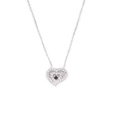 Sterling Silver Nested Heart Necklace - 2