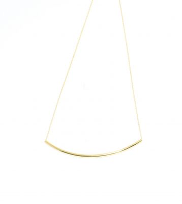 Sterling Silver Long Tube Necklace, Gold Plated - 6